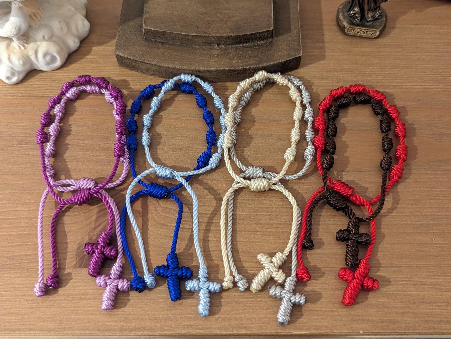 One Decade Rosary Twine Bracelet