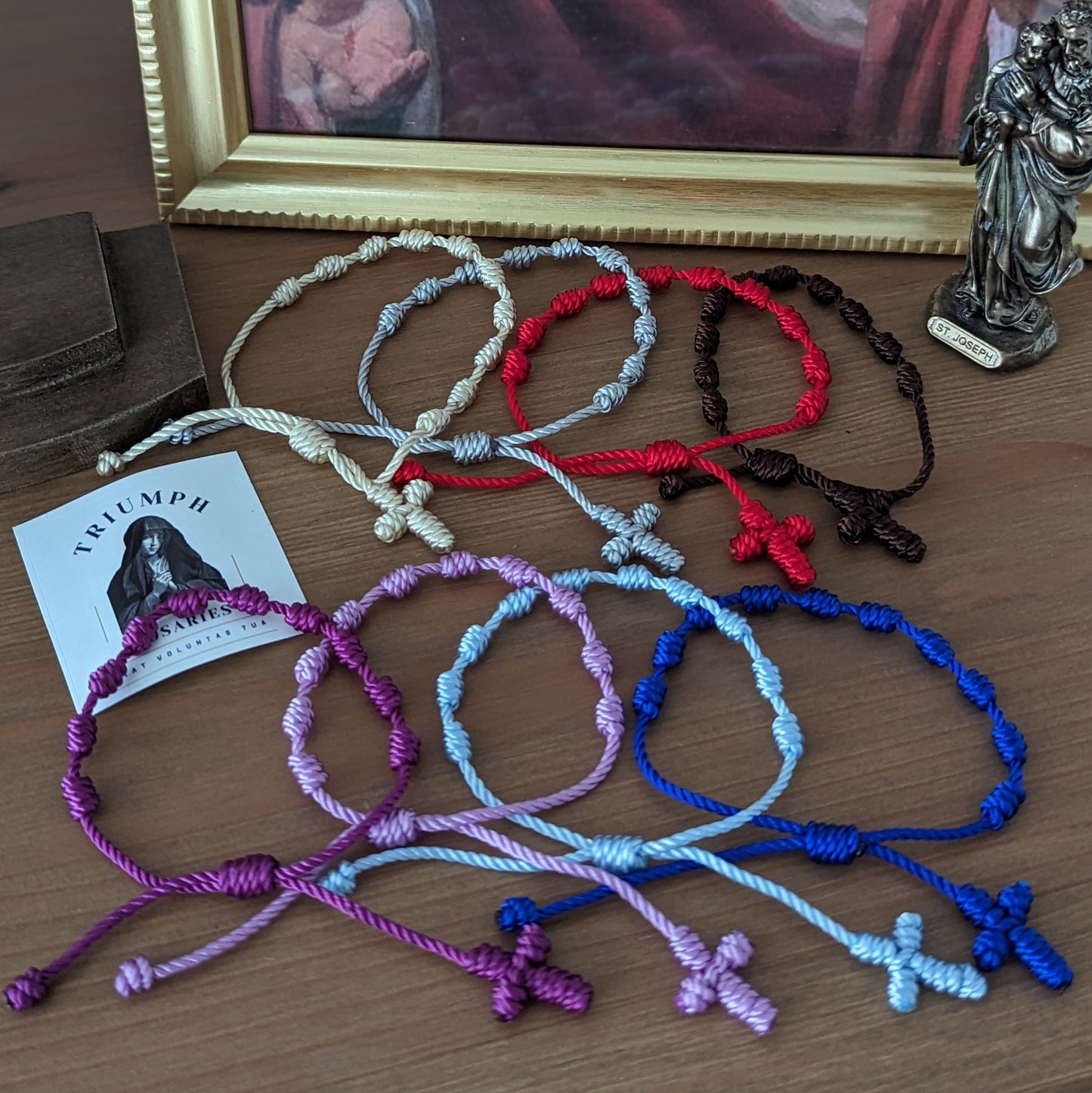 One Decade Rosary Twine Bracelet